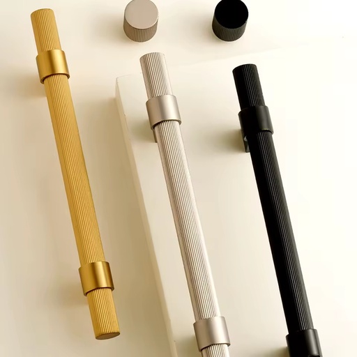 DOOROOM Sell Well Knurled Design Luxury Furniture Pulls Soild Brass Cabinet Handles
