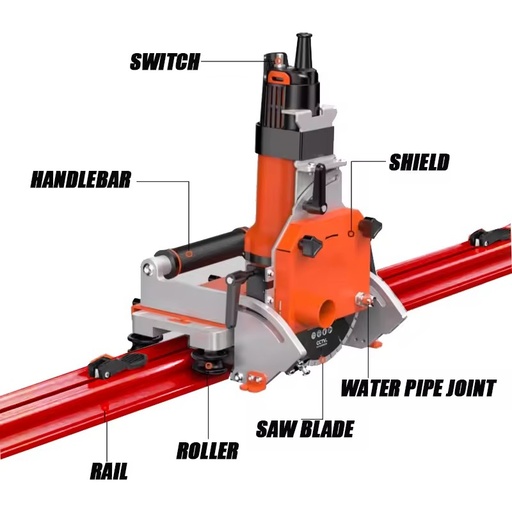 Electric Tile Cutting Machine Straight Tile Cutter 45 Degree Chamfer Miter Water Jet Base Track Sliding Blade for Oblique