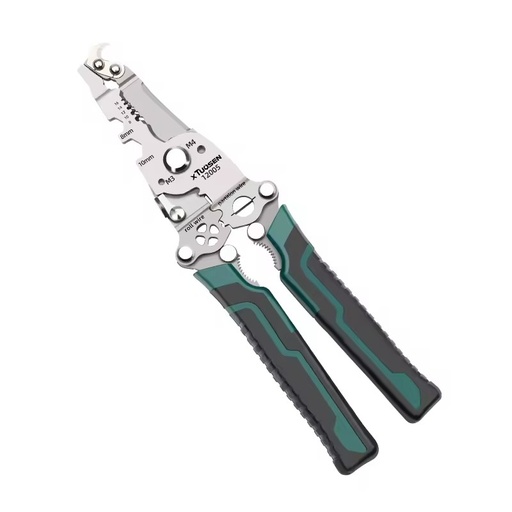 8-in-1 Electrician Tool Steel Construction Plastic Wire Stripper Copper Wire Cutter Cable Cutter Wire Crimping Pliers Metric OEM