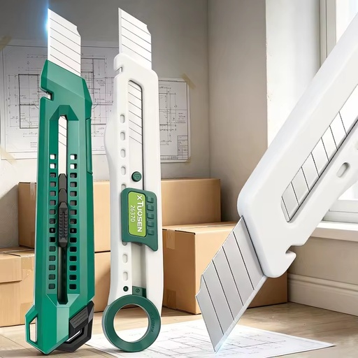 Xtuosen 18mm Heavy Duty Retractable Utility Knife High Carbon Steel Snap Box Cutter OEM Ergonomic Safety Lock DIY Craft Office