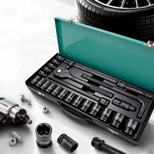 46PCS 1/4" 3/8" 1/2" Drive Socket Set CR-V Chrome Vanadium Steel Ratchet Wrench Set Metric Auto Repair Tool Kit