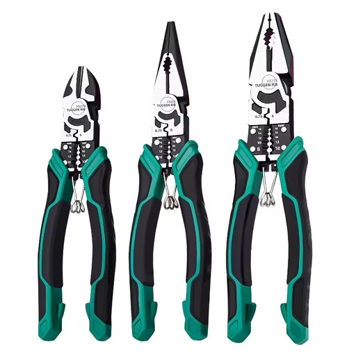 OEM Multi-Functional Electrical Pliers Industrial Grade DIY Wire Stripping Cutting Crimping Tools with Serrated Jaw Surface
