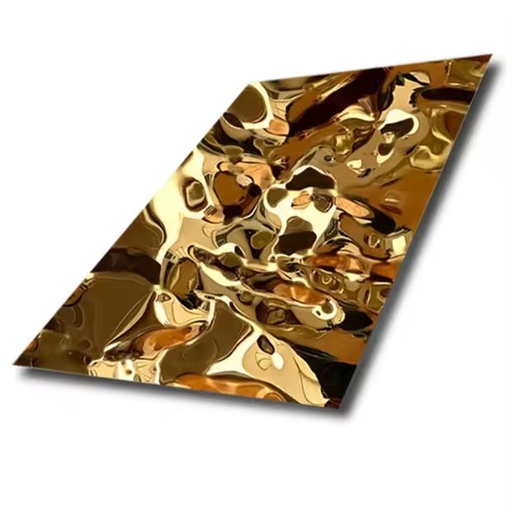 201 304 316 Grade Stainless Steel Sheet Water Ripple Gold Mirror Wall Decoration Panel Cold Rolled Cut Size Welding Processing