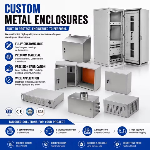Custom IP66 Waterproof Electrical Enclosure Control Panel Distribution Cabinet Sheet Metal Box Manufacturer