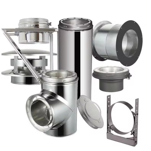 Insulated Stove Chimneys Pipe Stainless Steel Fireplace Mantel Parts Fireplace Chimney Pipe Accessories