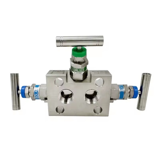 Manual 1/4'' NPT 3-Way Valve with PTFE Packing 6000psi Instrument Manifold for Water Gas Needle Structure