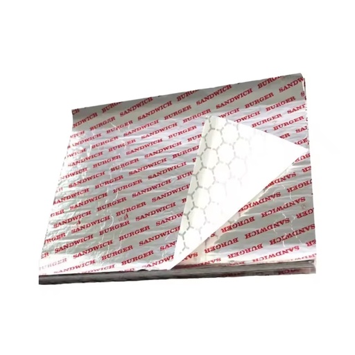 High Quality Custom Printed Gold Sandwich Burger Aluminum Foil Honeycomb Design Silver Foil Hard Temper Cut Roll for Food