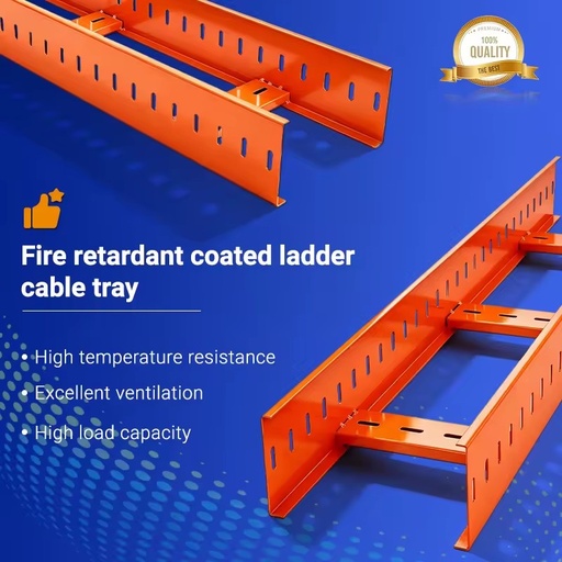 KUALIAN Fire Sprayed Ladder Cable Tray Carbon Steel Multiple Sizes Fire Protection Wiring Tray Factory Direct Supply
