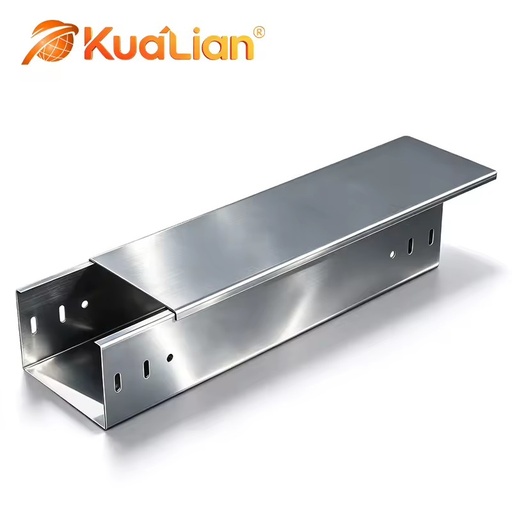 KUALIAN Custom Spec Fully Closed Solid Cable Trough Heavy Duty Galvanized Trough Cable Tray for Industrial Workshop