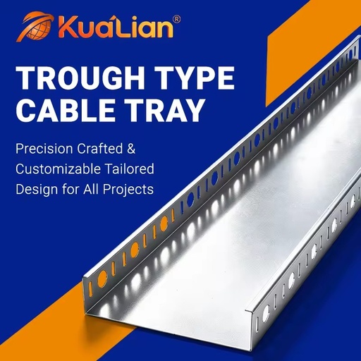 KUALIAN Custom Size Trough Type Cable Tray Galvanized Steel Closed Cable Tray for Basement Municipal Engineering