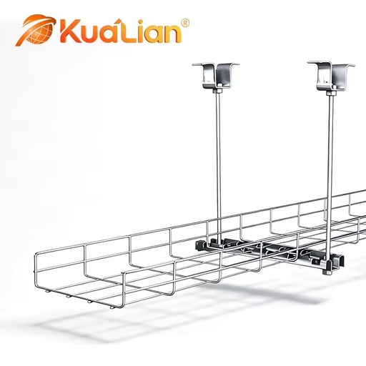 KUALIAN Heavy Duty Galvanized Wire Mesh Cable Tray Breathable Cable Support Tray for Industrial Communication Projects