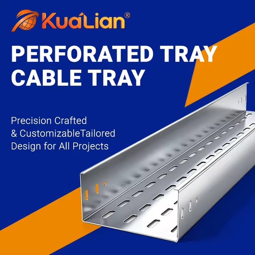 KUALIAN Industrial Perforated Cable Tray, Galvanized Steel Cable Support Tray