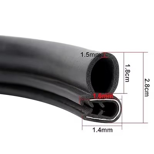 5M/16FT Auto Seal Weather Stripping Cover Durable Rubber Sealing Trim for Car Front & Rear Windshield for Hotels