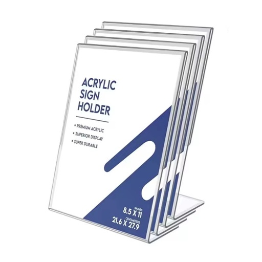 Clear Acrylic Sign Holder Stand Wholesale L-Shaped Plastic Sign Holder for Table Top Custom Cutting Available