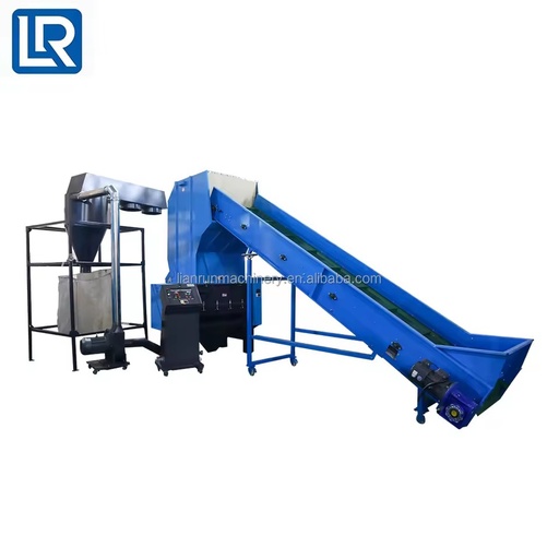 plastic pe pp film bottle drum blue crusher recycling machine