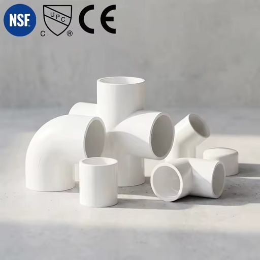 PVC Schedule 40 Pipe Fitting ASTM D2466 NSF Certified Socket Elbow Tee for Potable Water Supply SAM