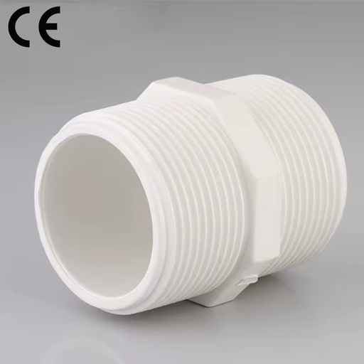 SAM- PVC Male Nipple BSP 1/2"-4" BS EN 1452 CE White Threaded Pipe Connector for Potable Water Supply Plumbing