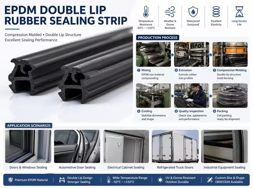 EPDM Rubber Sealing Strip for Electrical/telecommunications Cabinets, Waterproof, Dustproof, Weatherproof, Customizable Profiles