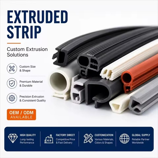 Custom EPDM NBR Silicone Extruded Rubber Strip Auto Door Window Weatherstrip Waterproof Foam Solid Rubber Extrusion Profile OEM