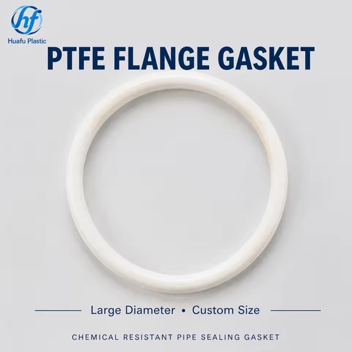 Virgin PTFE Flange Gasket Large Diameter Fluoroplastic Sealing Ring High Temperature Chemical Resistant CNC Machined