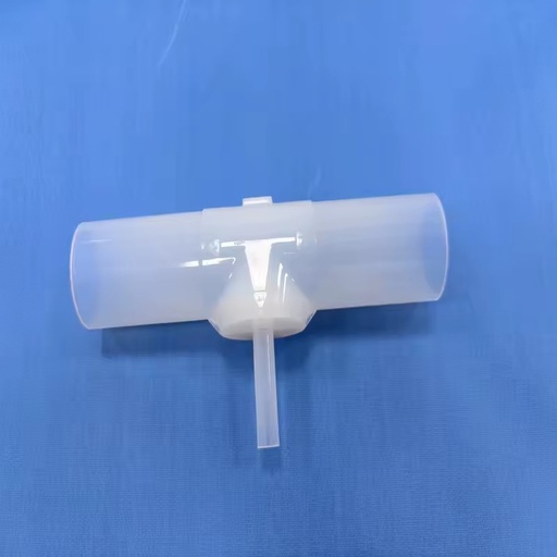 Virgin Translucent PFA Reducing Side Branch Sampling Tee Fitting, Integral Injection All Straight Insert 3 Way Connector
