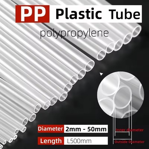 Customizable PP Tubes OD2mm-50mm Clear Tube Durable 500mm Length Plastic Polypropylene Tube Sample Available for Industrial