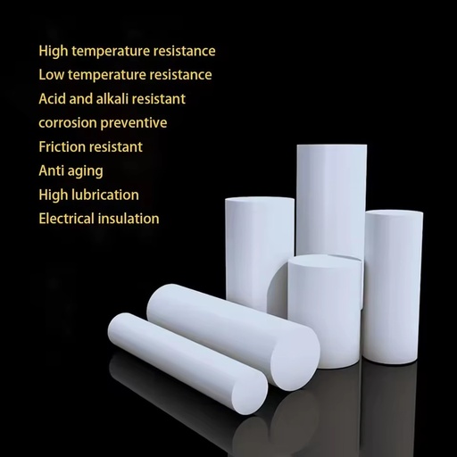 High Temperature Chemical Resistant PTFE Rod Dia 6-140mm Non-Stick Industrial Length 50-500mm Plastic Bars for Industrial Use