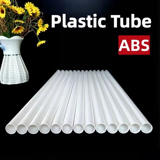 1 Meter Long ABS Tubes Factory Supply Extruded Cutting White Plastic Tube Hollow Pipe 1mm Wall Tubing Industrial Use
