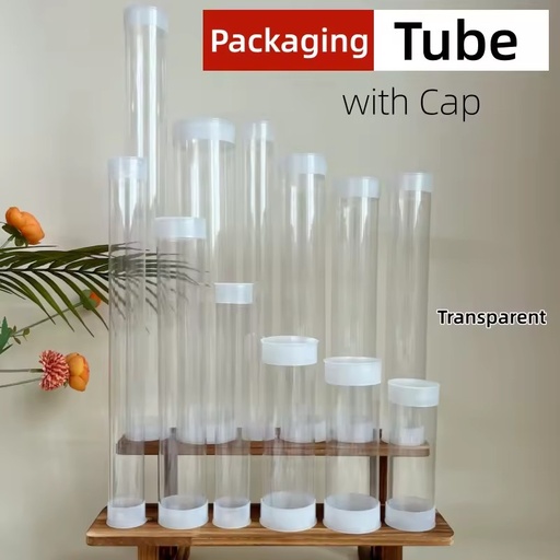 High Quality BOHO Brand Custom OD Length Clear PC Packaging Tube with Flip Top Caps 10-60mm Diameter for Gift Packaging Storage