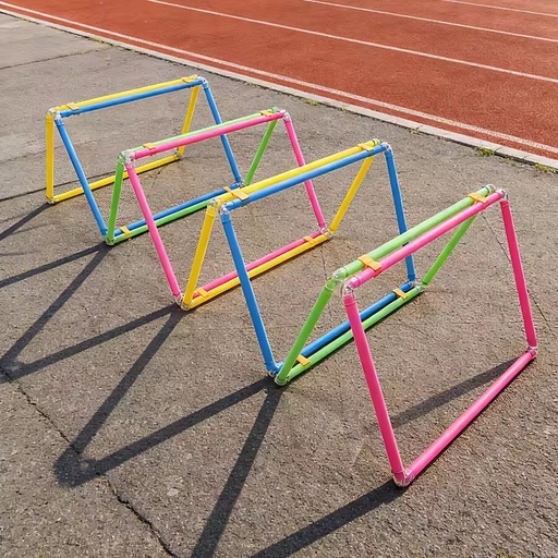 Modular Kids Hopscotch Squares Step-Through Frame Set Indoor Outdoor Obstacle Course Children Agility Training Extruding Cutting