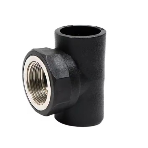 PE100 HDPE Female Thread Tee Pipe Fittings 20-63mm 0.6-1.6MPa Pressure Black Durable Corrosion Resistant 3-Year Warranty