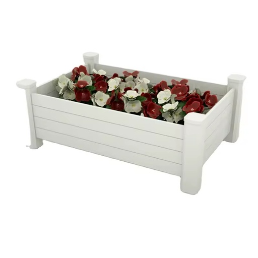 Wholesale Environmental Health Fentech Large Garden Bed White Plastic PVC Vinyl Flower Planter Box