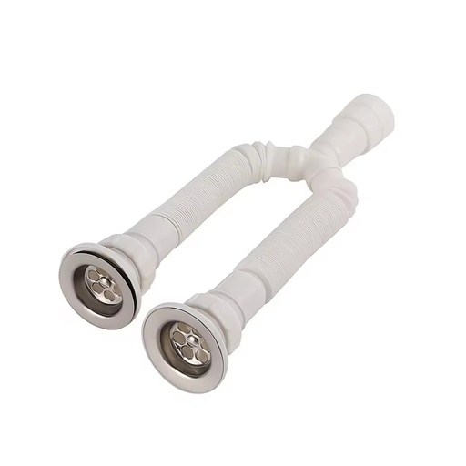 HJSJ Double Plastic Flexible Crinkle Drain Hose for Sink Waste