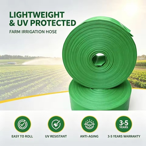 Cold and Heat Resistant Flat Hose, High Tensile Strength Irrigation Pipe, Durable Flat Water Pipe
