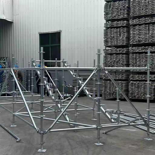 Ringlock Scaffolding Frame Kit With Diagonal Brace and Steel Platform for Temporary Support System