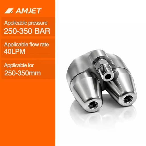 AMJET TurboRoot Cutter 400 250-350bar Sewer Cleaning Nozzles 40lpm Sewer Nozzles Sewer Jet Nozzle Sewer Cleaning 1/4 Thread