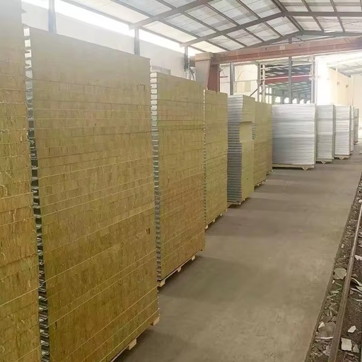 Metal Building Materials Rock Wool Sandwich Wall Panel Roofing Panel Fireproof Sound Insulation Rock Wool Sandwich Panel