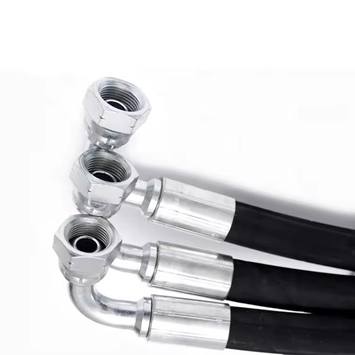 SAE100/DIN EN853 Wire Inserted Hydraulic Woven/Textile Fibers Braided Suction Oil Weather Resistant NBR Black Customized Cutting