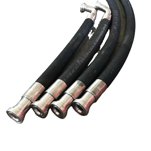 DIN EN853/EN856 Flexible Hydraulic Hose Pipe NBR Rubber Hose with Stainless Steel NPT/BSP Fittings Customizable Cutting Service
