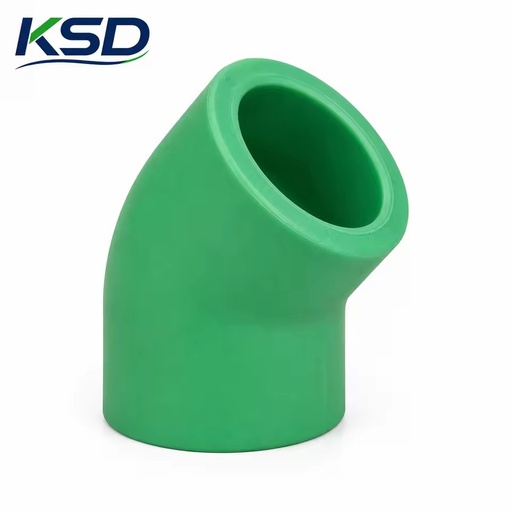 ISO CE Approved PN20 PN25 90 45 Degree Hot Melt Poly Joint PPR Water Supply Elbow Wall Thickness Design