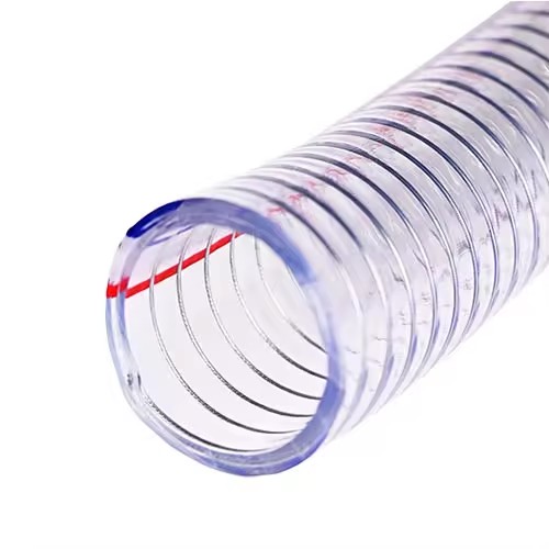 High Quality PVC Flexible Stainless Steel Wire Reinforced Hose Anti-static Transparent Spring Hose