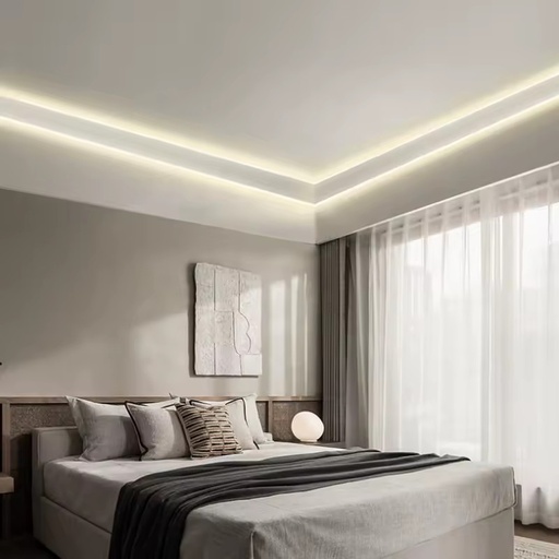 Triangular Luminous Top Corner Line Lamp Free Ceiling Wall Washer Lamp Free Slot Surface Mounted Line Aluminum Led Profile