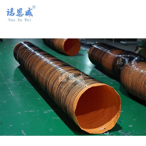 Orange PVC Negative Pressure Flexible Duct Heavy-Duty Industrial Ventilation Ducting for Exhaust Systems