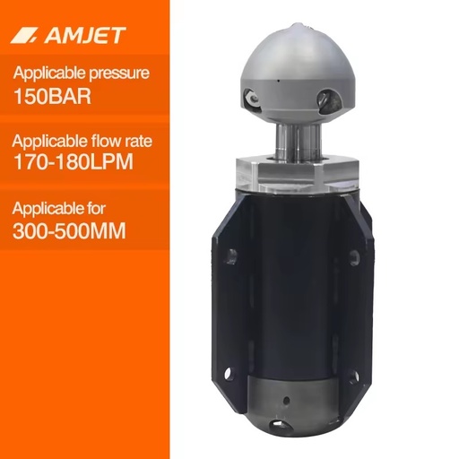 AMJET Rotary Cutter MAX Nozzle Pipeline Cleaning Nozzle Rotary Cutting for Large Pipe Walls Grease Cleaning Slow Rotation Speed