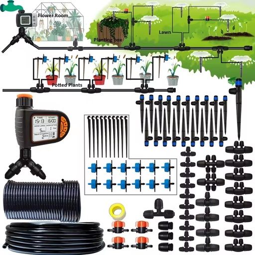 Greenhouse Micro Drip Irrigation Kit Automatic Irrigation System Patio Misting Plant Watering SystemIrrigation Tubing Hose