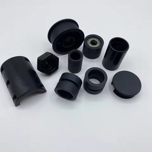 Black PA6 Nylon Bushings High Precision Custom Molding Pa6 Glass Filled Plastic Parts
