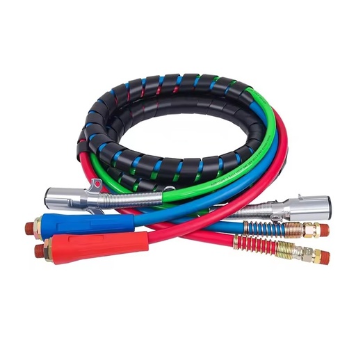 15 FT 3-IN-1 Rubber/Copper/Aluminum Semi Truck Air Lines Red Blue Hose DC24V 2018-2019 Brake System ANTHEM for TOP Quality