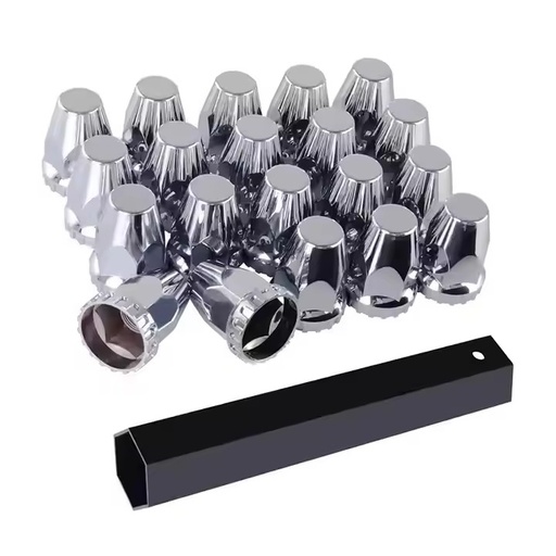 Factory Wholesale Truck Wheel Lug Nut Cover Caps 33mm Chrome Screw-on for Axle Wheel Cover