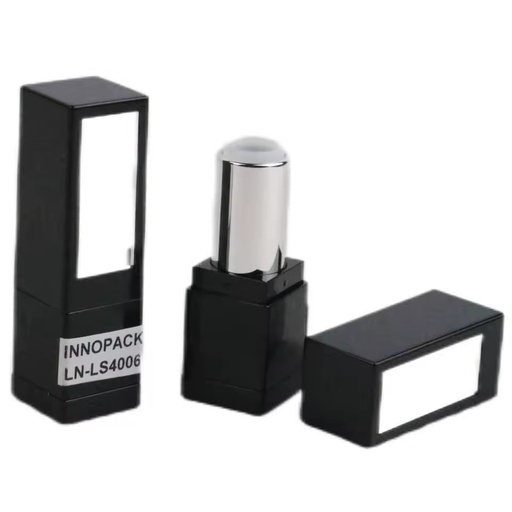 High Quality Makeup Packaging Classical Empty Black Lip Gloss Stick Tubes With Mirror Cap