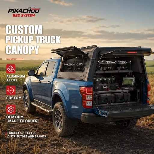 Aluminium Pickup Truck Canopy Supplier for Isuzu D-Max Double Cab, Waterproof Truck Canopy for UAVs and Tool Storage